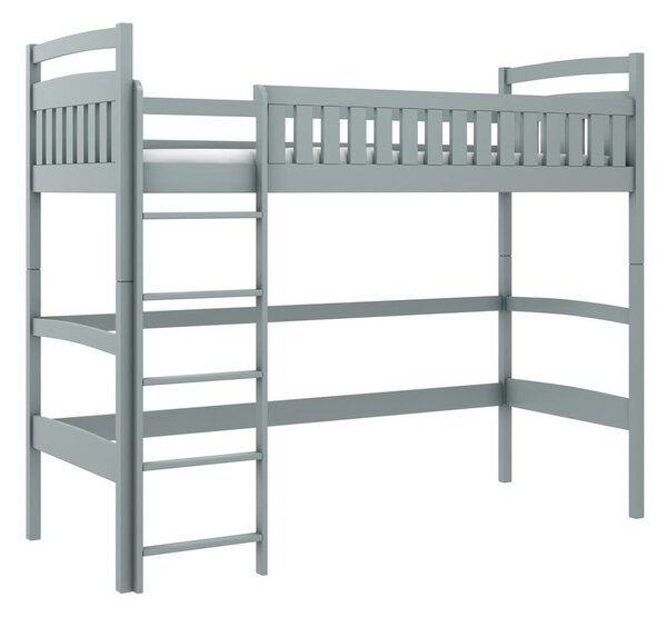 Šedá vyvýšená dětská postel z borovicového dřeva 80x200 cm Mia - Lano Meble