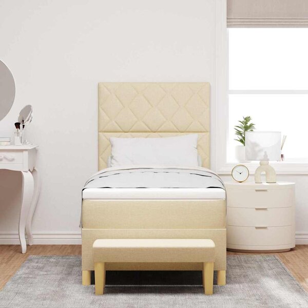 Postel s boxspringem s polštářem Krémová 190 x 90 cm textil 3344343