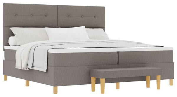 Postel s boxspringem s čelo Taupe 200 x 200 cm textil 3344328