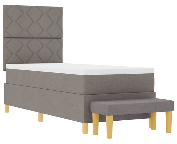 Postel s boxspringem s čelo Taupe 200 x 80 cm textil 3344335