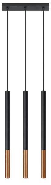Sollux Lighting Závěsné svítidlo MOZAICA 3L černá/měděná