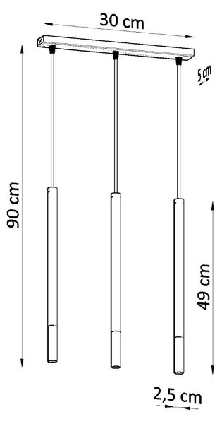 Sollux Lighting Závěsné svítidlo MOZAICA 3L černá/chromová