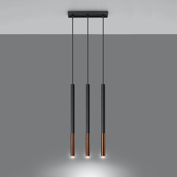 Sollux Lighting Závěsné svítidlo MOZAICA 3L černá/měděná