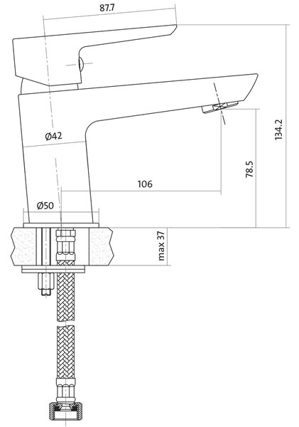 Cersanit Mille umyvadlová baterie stojící chrom S951-045