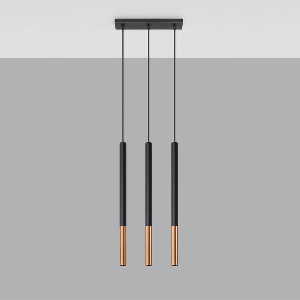 Sollux Lighting Závěsné svítidlo MOZAICA 3L černá/měděná