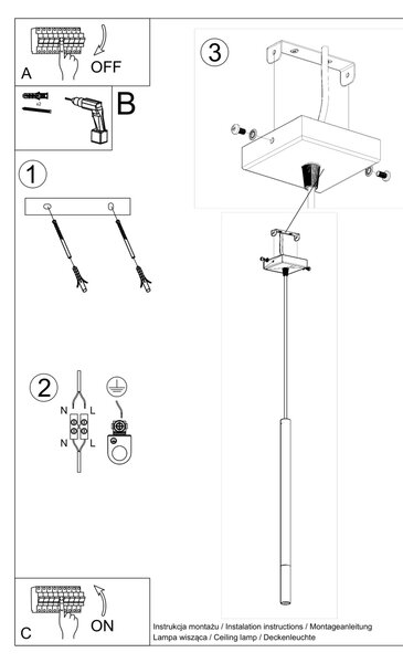 Sollux Lighting Závěsné svítidlo MOZAICA 1 černá/měď