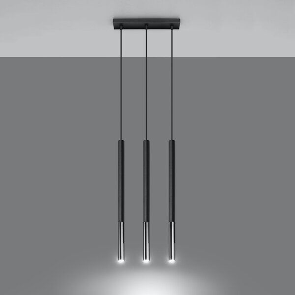 Sollux Lighting Závěsné svítidlo MOZAICA 3L černá/chromová