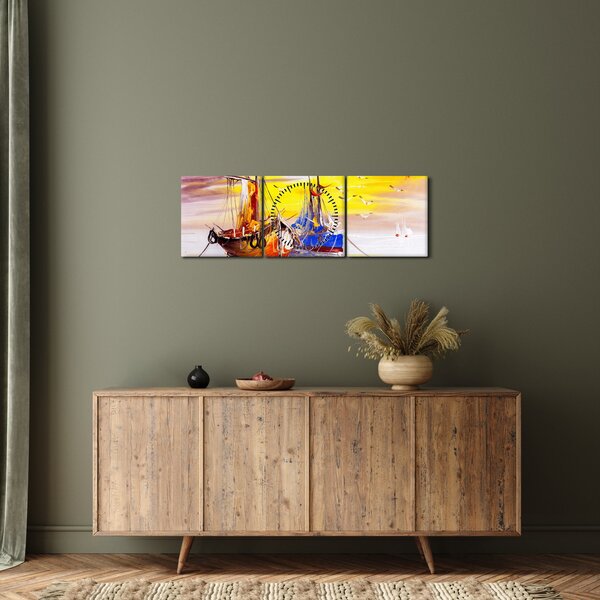 Obraz - Malba lodí (s hodinami) (90x30 cm)