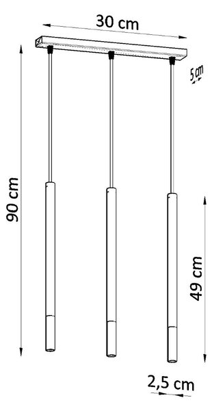 Sollux Lighting Závěsné svítidlo MOZAICA 3L černá/zlatá