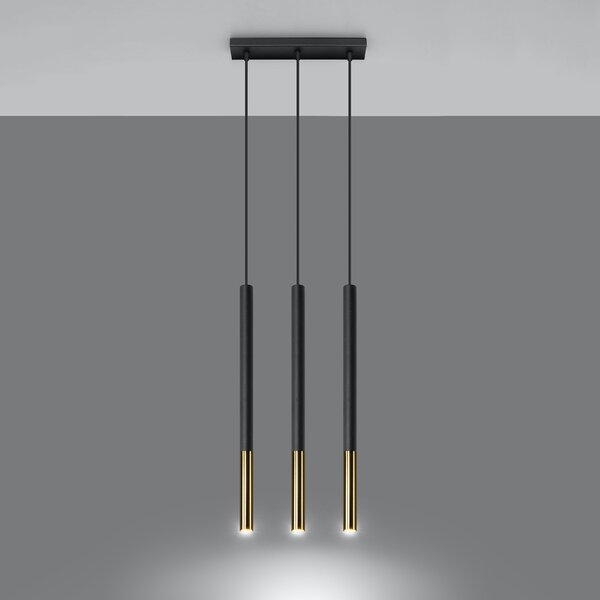 Sollux Lighting Závěsné svítidlo MOZAICA 3L černá/zlatá