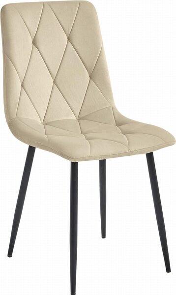 Židle Valora LIBRA Cool Beige Velvet Black Nohy Sada 3 židlí | Sada 3 židlí s béžovým odstínem a černým kontrastem