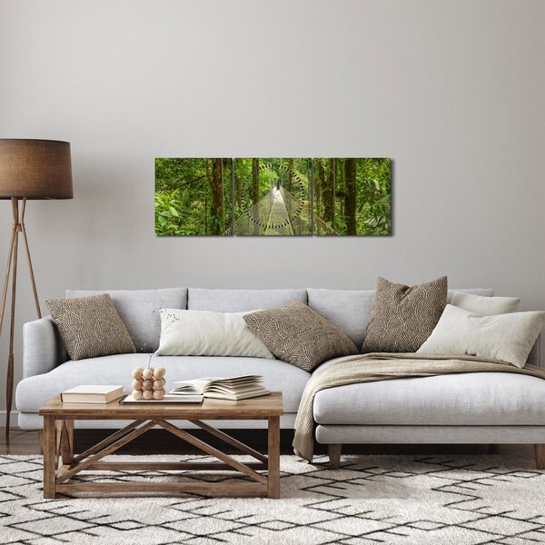 Obraz - Závěsný most (s hodinami) (90x30 cm)
