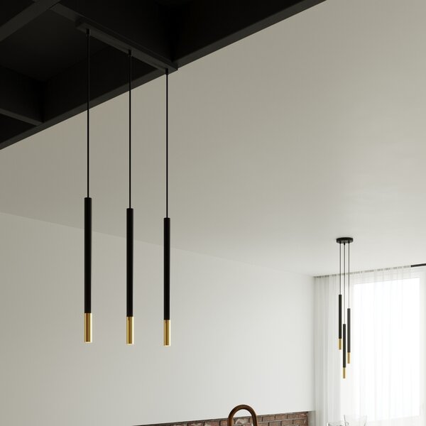 Sollux Lighting Závěsné svítidlo MOZAICA 3P černá/zlatá