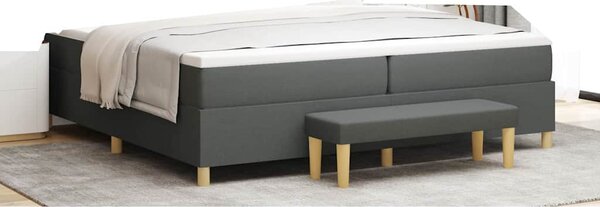 Postel s boxspringem s čelo Tmavě šedá 200 x 200 cm textil 3344402