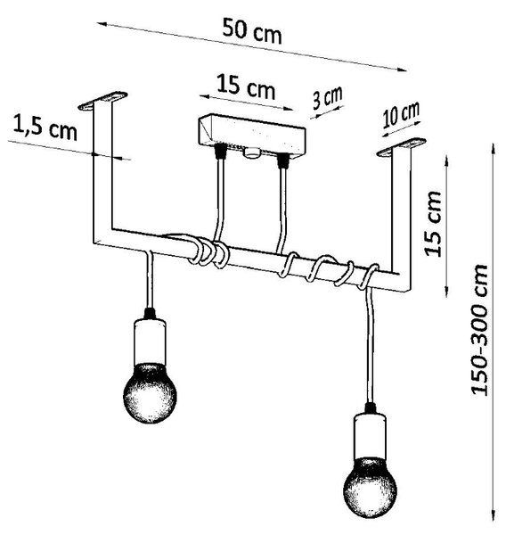 Sollux Lighting Lustr SALAMANCA 2 černý