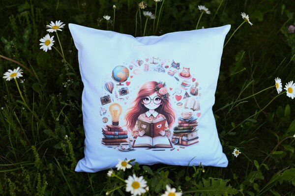 Nelly Bavlněný povlak na polštář - knihomolka typ: 40x40 jednostranný tisk