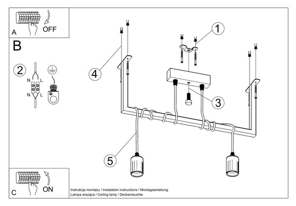 Sollux Lighting Lustr SALAMANCA 2 černý