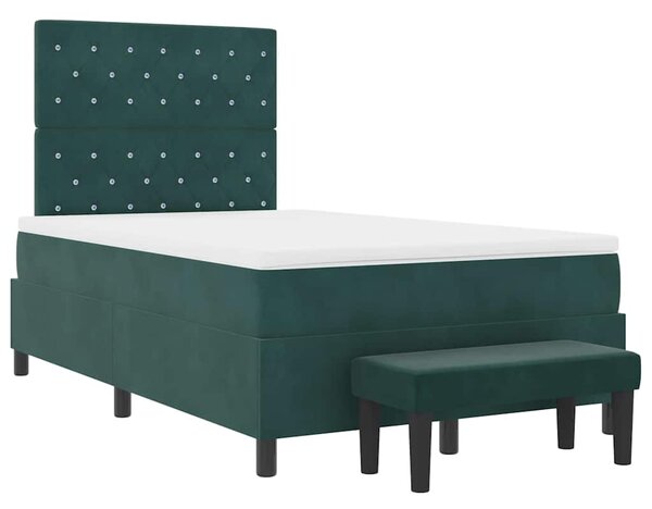 Postel s boxspringem s čelo Tmavě zelená 190 x 120 cm samet 3344435