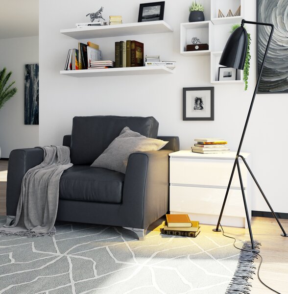 Ak furniture Komoda Liv 60 cm bílá lesklá