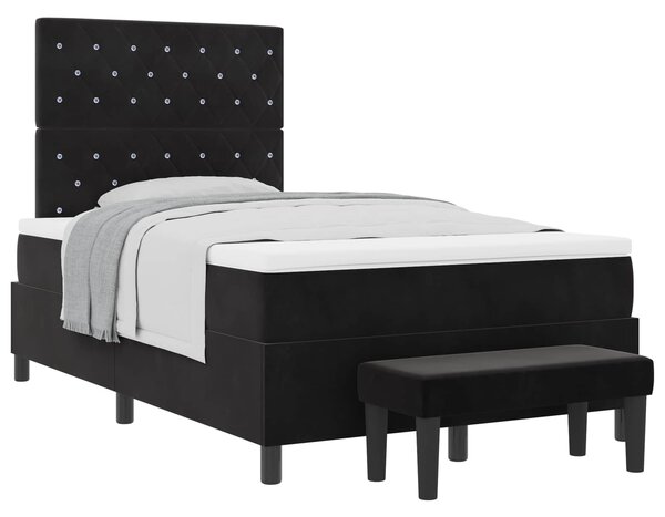 Postel s boxspringem s polštářem Černá 190 x 120 cm samet 3344434