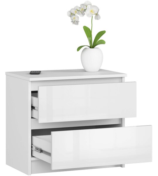 Ak furniture Komoda Liv 60 cm bílá lesklá