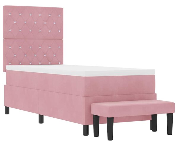 Postel s boxspringem s čelo Růžová 200 x 80 cm samet 3344413