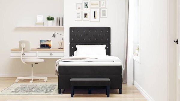 Postel s boxspringem s polštářem Černá 190 x 120 cm samet 3344434