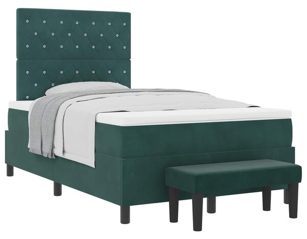 Postel s boxspringem s čelo Tmavě zelená 190 x 120 cm samet 3344435