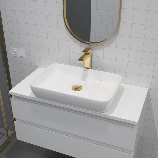Oltens Solberg umyvadlo 62x41.5 cm obdélníkový na pult bílá 40318000