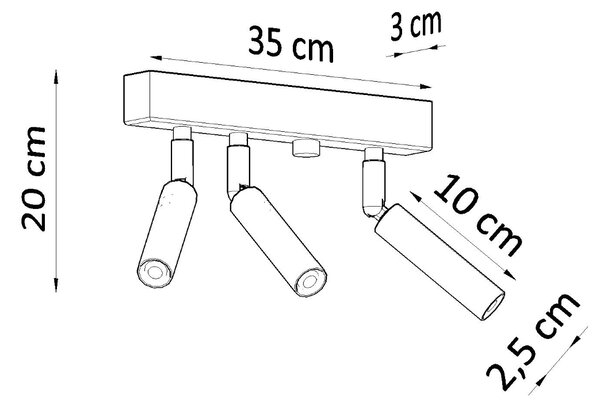 Sollux Lighting Stropní svítidlo EYETECH 3 černé