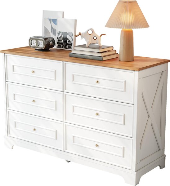 Fortuna Lai Moderní příborník se šesti zásuvkami, minimalistický design, vhodný do obývacího pokoje, jídelny nebo předsíně. Rozměry: 120 x 40 x 76 cm