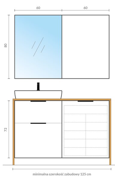 Cersanit City skříňka 59.4x14.1x80 cm se zrcadlem bílá S584-024-DSM