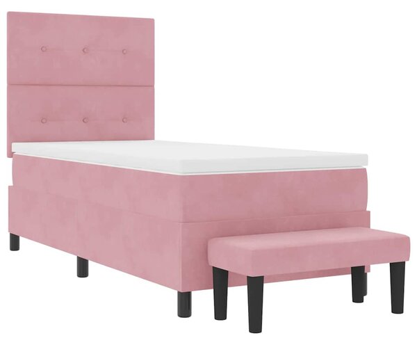 Postel s boxspringem s čelo Růžová 200 x 80 cm samet 3344479