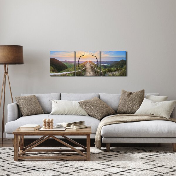 Obraz - Horská stezka (s hodinami) (90x30 cm)