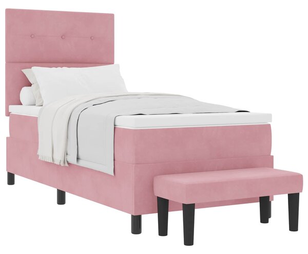 Postel s boxspringem s čelo Růžová 200 x 80 cm samet 3344479