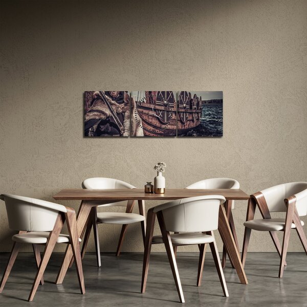 Obraz - Viking (s hodinami) (90x30 cm)