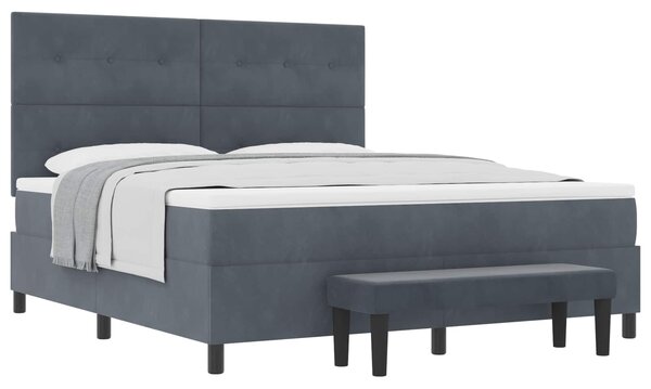 Postel s boxspringem s čelo Tmavě šedá 200 x 180 cm samet 3344529