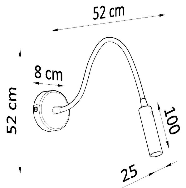 Sollux Lighting Nástěnné svítidlo AXIL černé