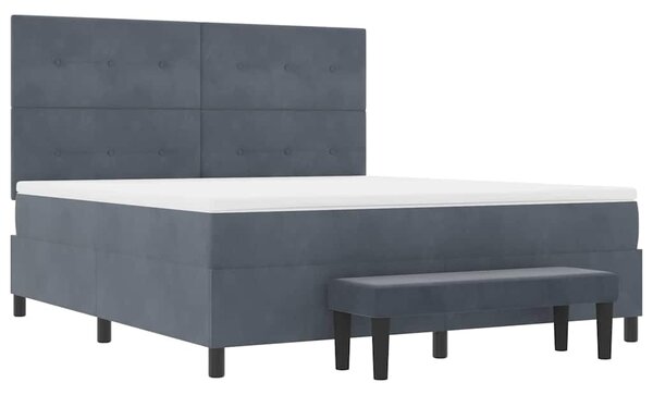 Postel s boxspringem s čelo Tmavě šedá 200 x 180 cm samet 3344529