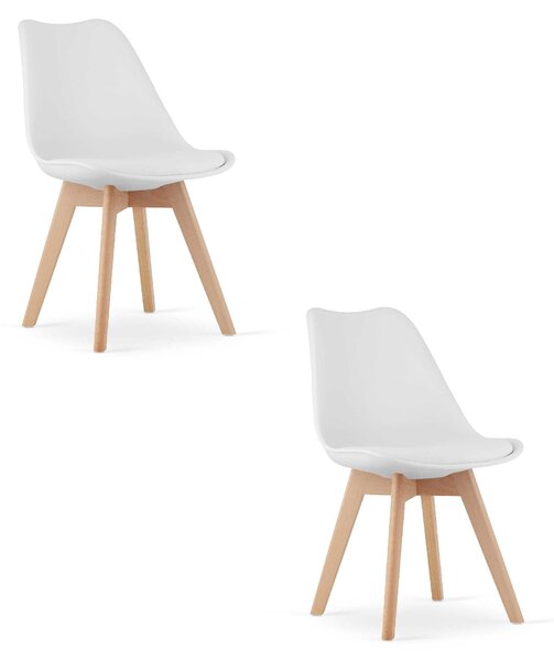 Židle Valora MARK bílá x2 | Pár bílých židlí pro minimalistické prostředí