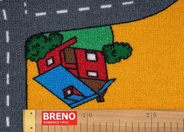 Breno Kusový koberec RAILROADS 95 - zelená silnice, 95x133 cm, Vícebarevné