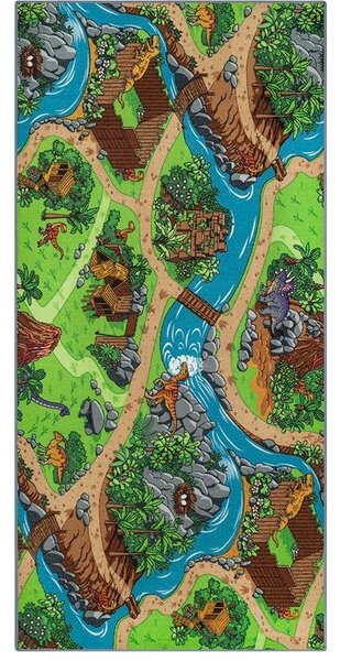 Breno Kusový koberec DINO WORLD 29 - svět dinosaurů, 95x133 cm, Vícebarevné