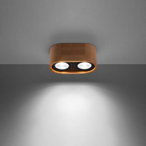 Sollux Lighting Stropní svítidlo BASIC 2 přírodní dřevo