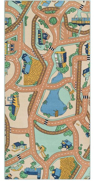 Breno Kusový koberec RAILROADS 32 - silnice, 95x133 cm, Vícebarevné