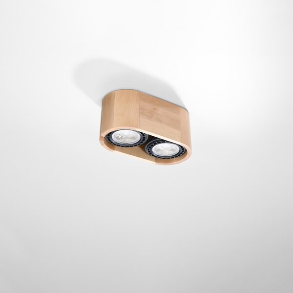 Sollux Lighting Stropní svítidlo BASIC 2 přírodní dřevo