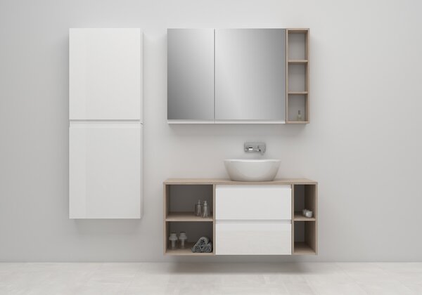Cersanit Moduo skříňka 59.4x14.1x80 cm boční závěsná bílá S929-016