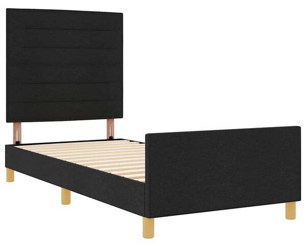 Rám postele s čelo Černá 80 x 200 cm textil 3344608