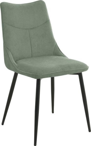 HowHomely Židle LUMINA Světle zelená látka - moderní design, robustní kovové nohy, pohodlné čalounění
