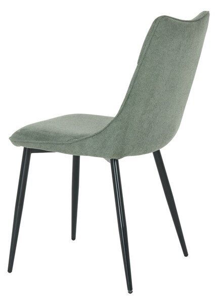 HowHomely Židle LUMINA Světle zelená látka - moderní design, robustní kovové nohy, pohodlné čalounění