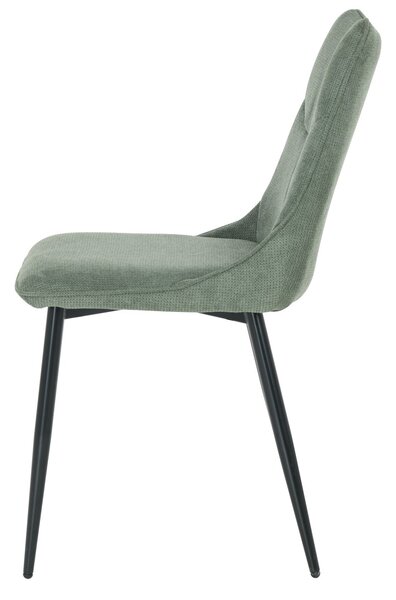 HowHomely Židle LUMINA Světle zelená látka - moderní design, robustní kovové nohy, pohodlné čalounění